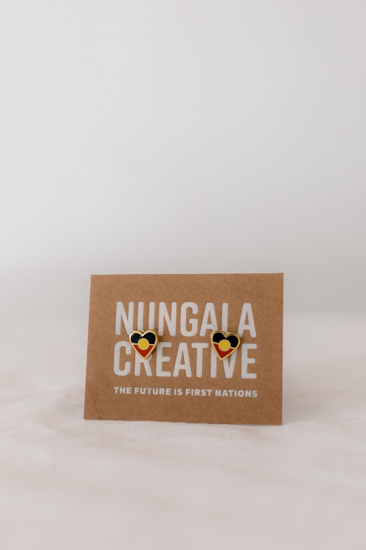 Nungala Creative Blak Heart Earrings
