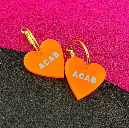 Nungala Creative ACAB Heart Earrings