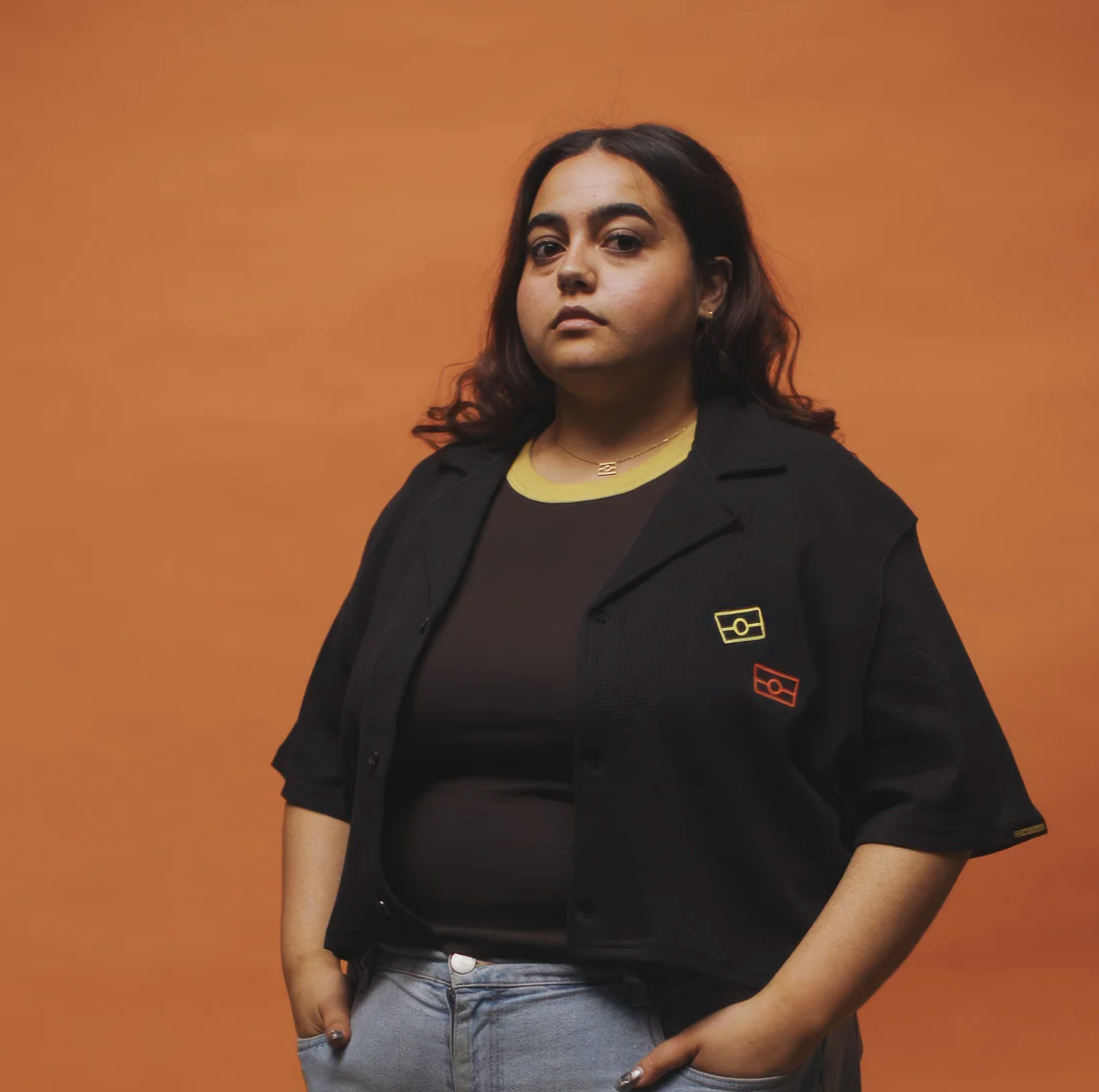 Clothing the Gaps Cropped Flags Waffle Shirt