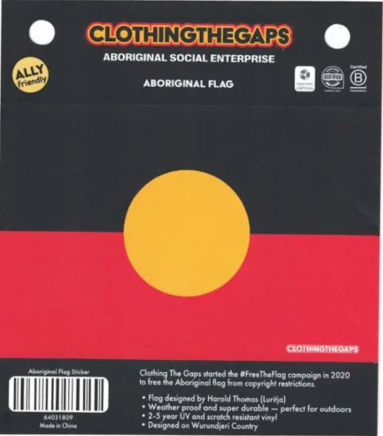 Clothing the Gaps Aboriginal Flag Sticker