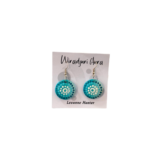 Wiradjuri Aura Hand Painted Earrings - small