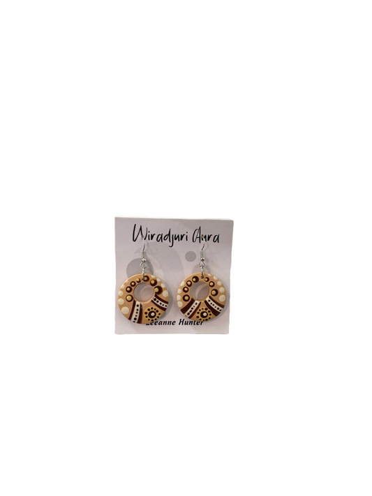 Wiradjuri Aura Hand Painted Earrings