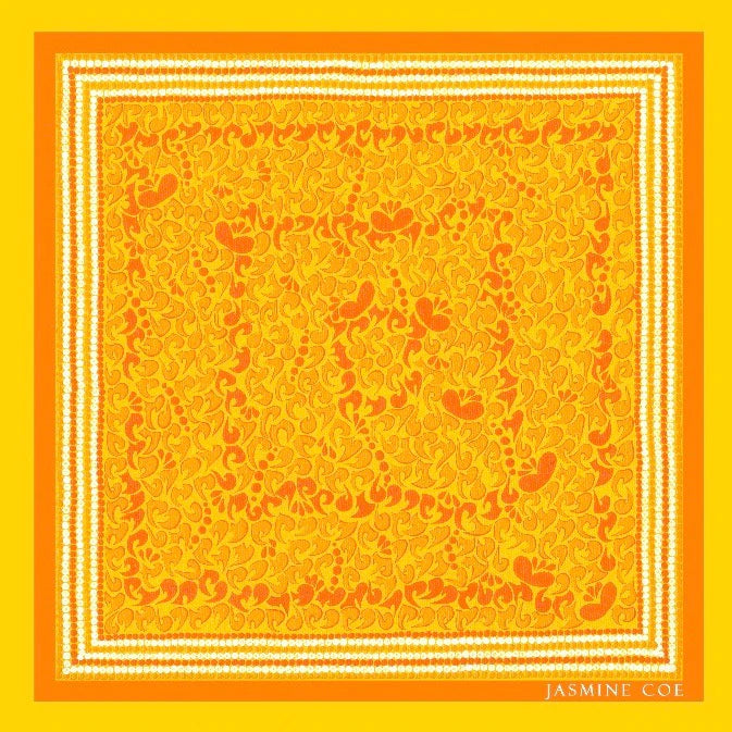 Jasmine Coe Honeybee Silk Pocket Square