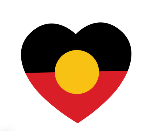 Haus of Dizzy 'Aboriginal Flag Heart' Vinyl Sticker