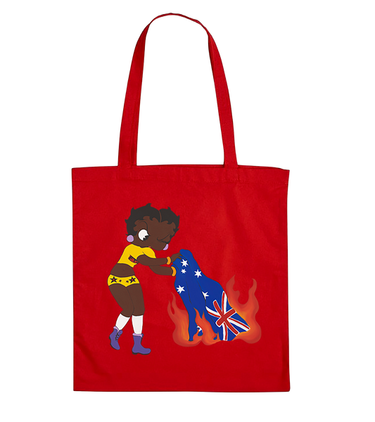 Blak Betty Burns the Colony tote bags