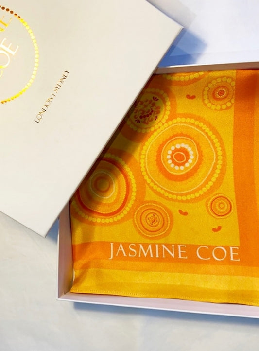 Jasmine Coe Honeybee Hive Silk Pocket Square