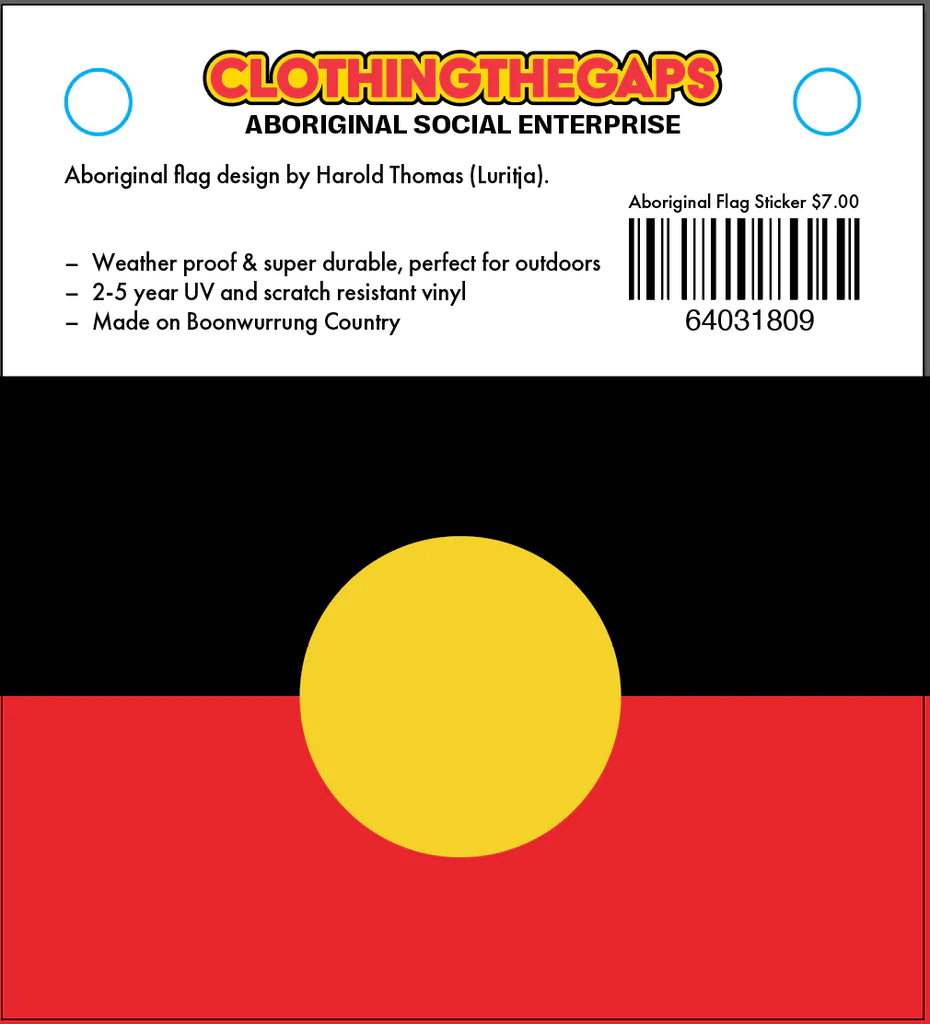 Clothing the Gaps Aboriginal Flag Sticker